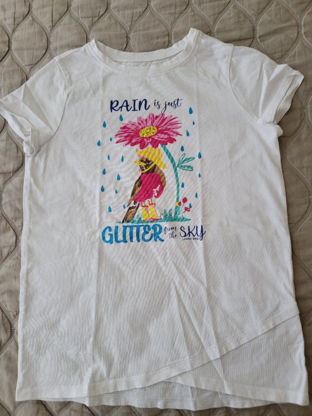 Land's End Glitter girls t-shirt, size L(10-12)